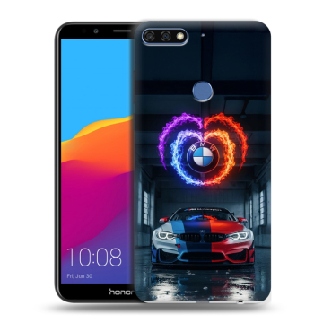 Пластиковый чехол на Huawei Honor 7C Pro с принтом BMW БМВ
