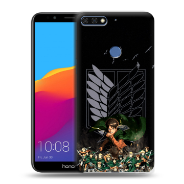 Пластиковый чехол на Huawei Honor 7C Pro с принтом Атака титанов
