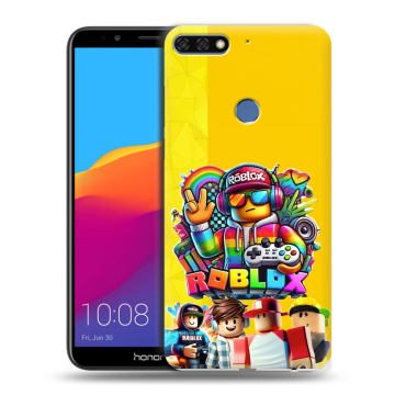 Пластиковый чехол на Huawei Honor 7C Pro с принтом Roblox Роблокс