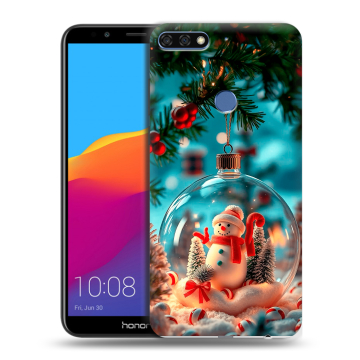 Пластиковый чехол на Huawei Honor 7C Pro с принтом Новый год Пластиковый чехол на Huawei Honor 7C Pro с принтом Новый год