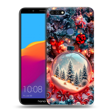 Пластиковый чехол на Huawei Honor 7C Pro с принтом Новый год Пластиковый чехол на Huawei Honor 7C Pro с принтом Новый год