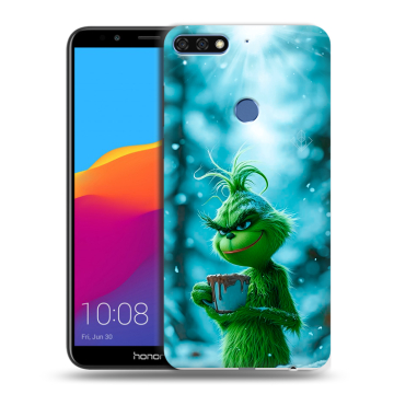Пластиковый чехол на Huawei Honor 7C Pro с принтом Новый год гринч Пластиковый чехол на Huawei Honor 7C Pro с принтом Новый год гринч