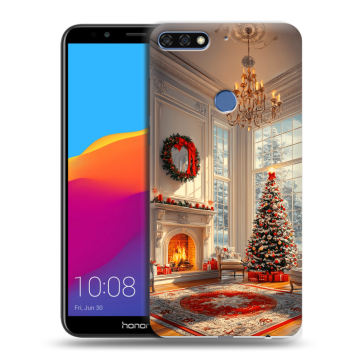 Пластиковый чехол на Huawei Honor 7C Pro с принтом Новый год Пластиковый чехол на Huawei Honor 7C Pro с принтом Новый год