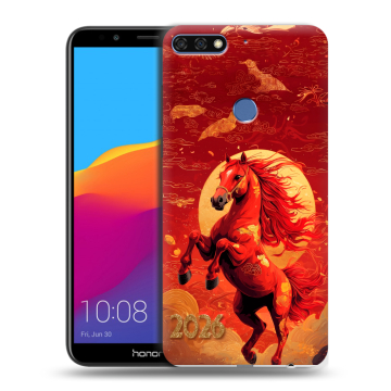 Пластиковый чехол на Huawei Honor 7C Pro с принтом Новый год Пластиковый чехол на Huawei Honor 7C Pro с принтом Новый год