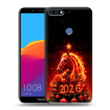 Пластиковый чехол на Huawei Honor 7C Pro с принтом Новый год Пластиковый чехол на Huawei Honor 7C Pro с принтом Новый год