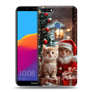 Пластиковый чехол на Huawei Honor 7C Pro с принтом Новый год Пластиковый чехол на Huawei Honor 7C Pro с принтом Новый год