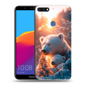 Пластиковый чехол на Huawei Honor 7C Pro с принтом Новый год Пластиковый чехол на Huawei Honor 7C Pro с принтом Новый год