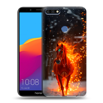 Пластиковый чехол на Huawei Honor 7C Pro с принтом Новый год Пластиковый чехол на Huawei Honor 7C Pro с принтом Новый год