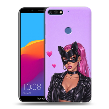 Пластиковый чехол на Huawei Honor 7C Pro с принтом женский Пластиковый чехол на Huawei Honor 7C Pro с принтом женский