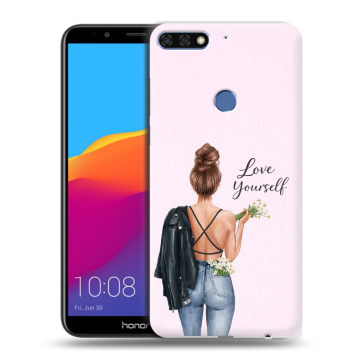 Пластиковый чехол на Huawei Honor 7C Pro с принтом женский Пластиковый чехол на Huawei Honor 7C Pro с принтом женский