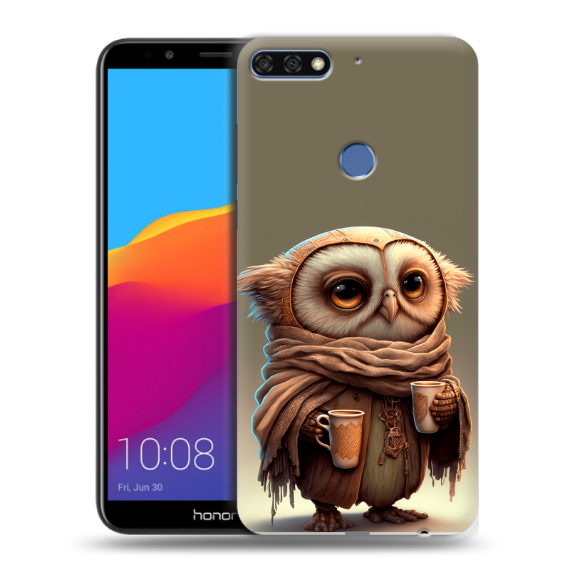 Пластиковый чехол на Huawei Honor 7C Pro с принтом Сова Пластиковый чехол на Huawei Honor 7C Pro с принтом Сова