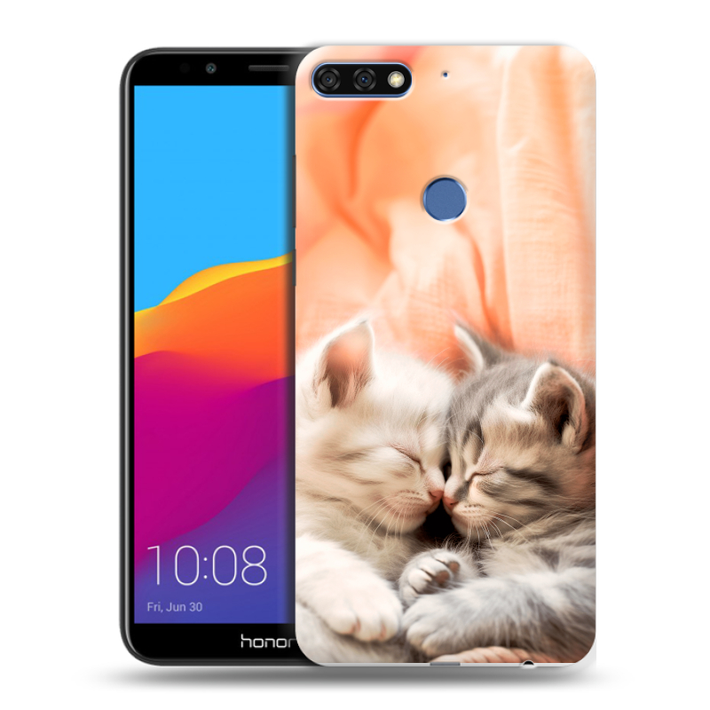 Пластиковый чехол на Huawei Honor 7C Pro с принтом Котята Пластиковый чехол на Huawei Honor 7C Pro с принтом Котята
