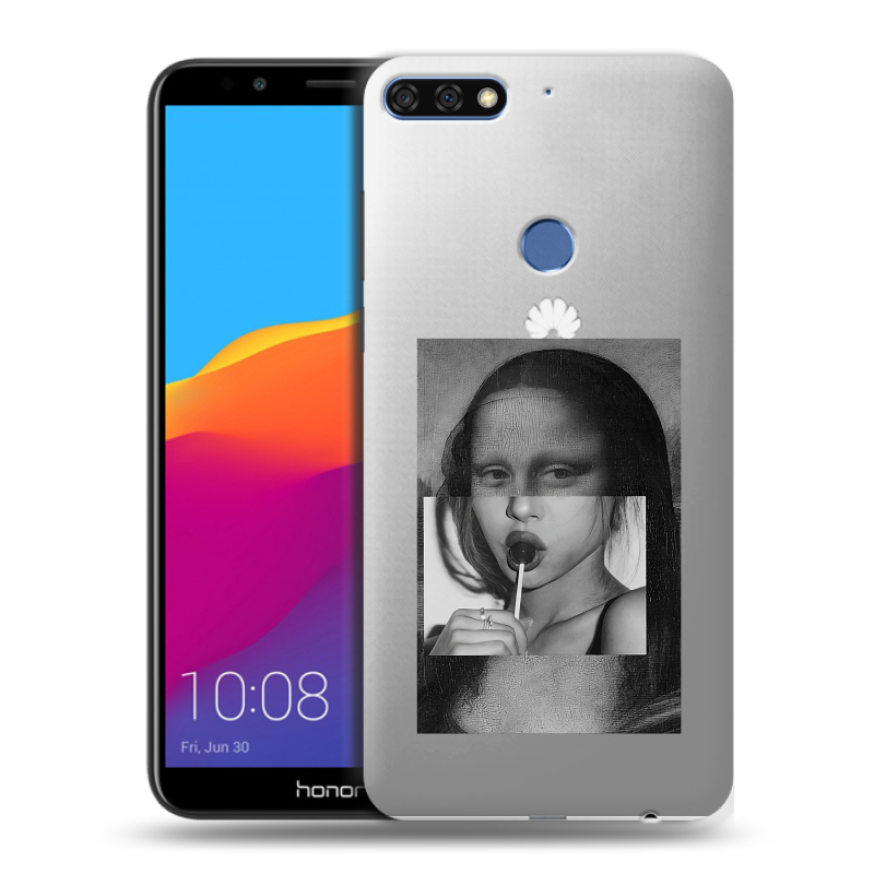 Пластиковый чехол на Huawei Honor 7C Pro с принтом Мона Лиза Пластиковый чехол на Huawei Honor 7C Pro с принтом Мона Лиза