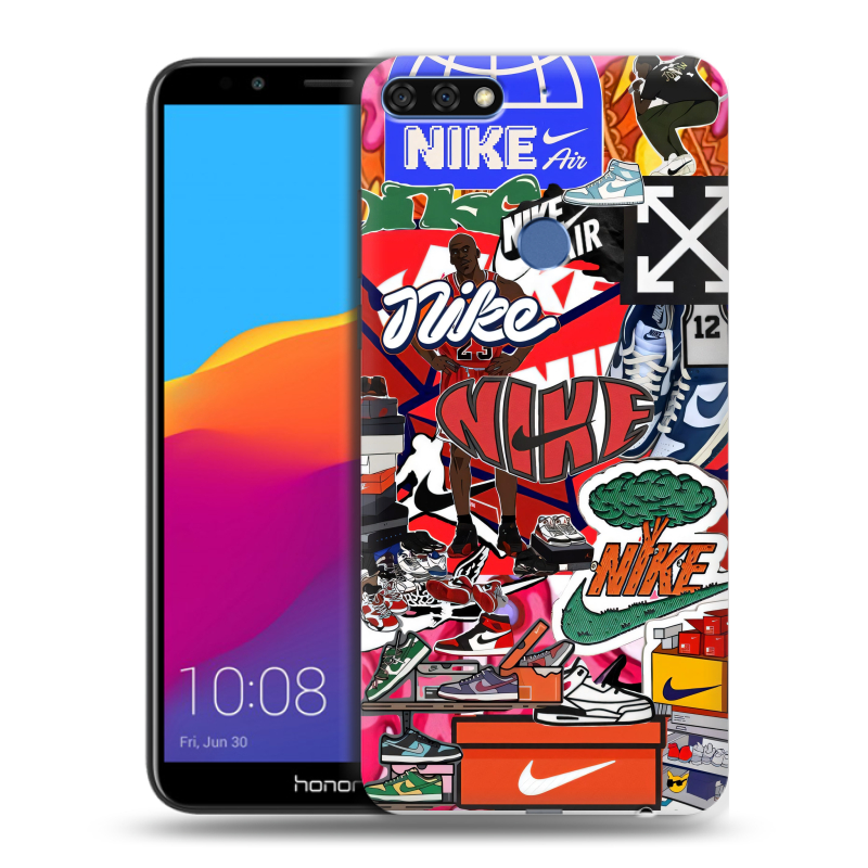 Пластиковый чехол на Huawei Honor 7C Pro с принтом Найк Nike яркий Пластиковый чехол на Huawei Honor 7C Pro с принтом Найк Nike яркий