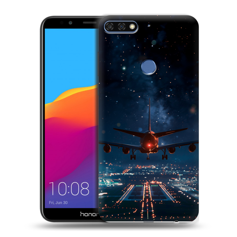 Пластиковый чехол на Huawei Honor 7C Pro с принтом самолет Пластиковый чехол на Huawei Honor 7C Pro с принтом самолет