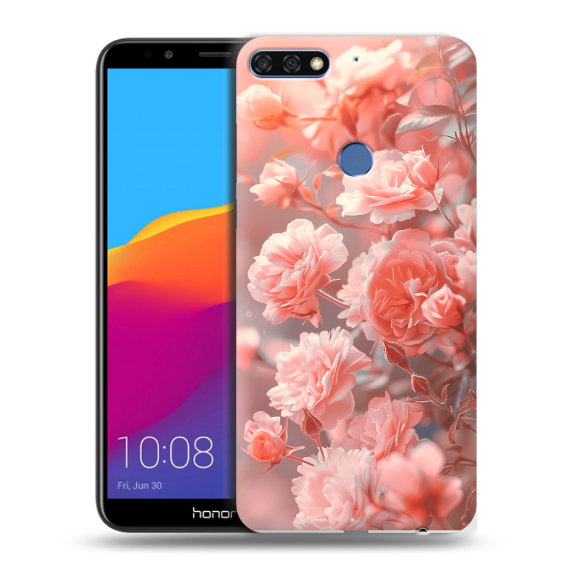 Пластиковый чехол на Huawei Honor 7C Pro с принтом Розы цветы Пластиковый чехол на Huawei Honor 7C Pro с принтом Розы цветы