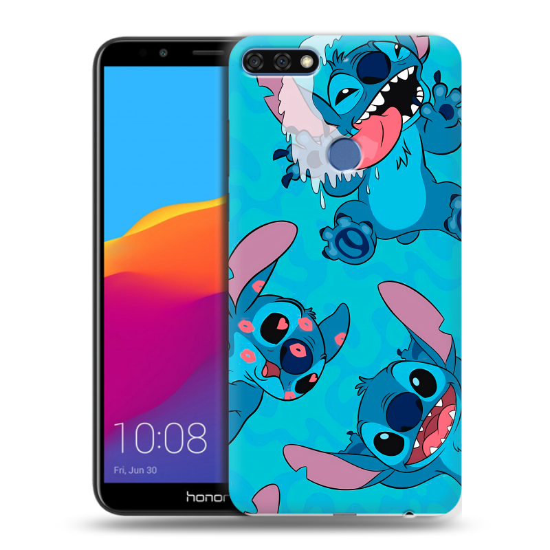 Пластиковый чехол на Huawei Honor 7C Pro с принтом Лило и Стич Пластиковый чехол на Huawei Honor 7C Pro с принтом Лило и Стич