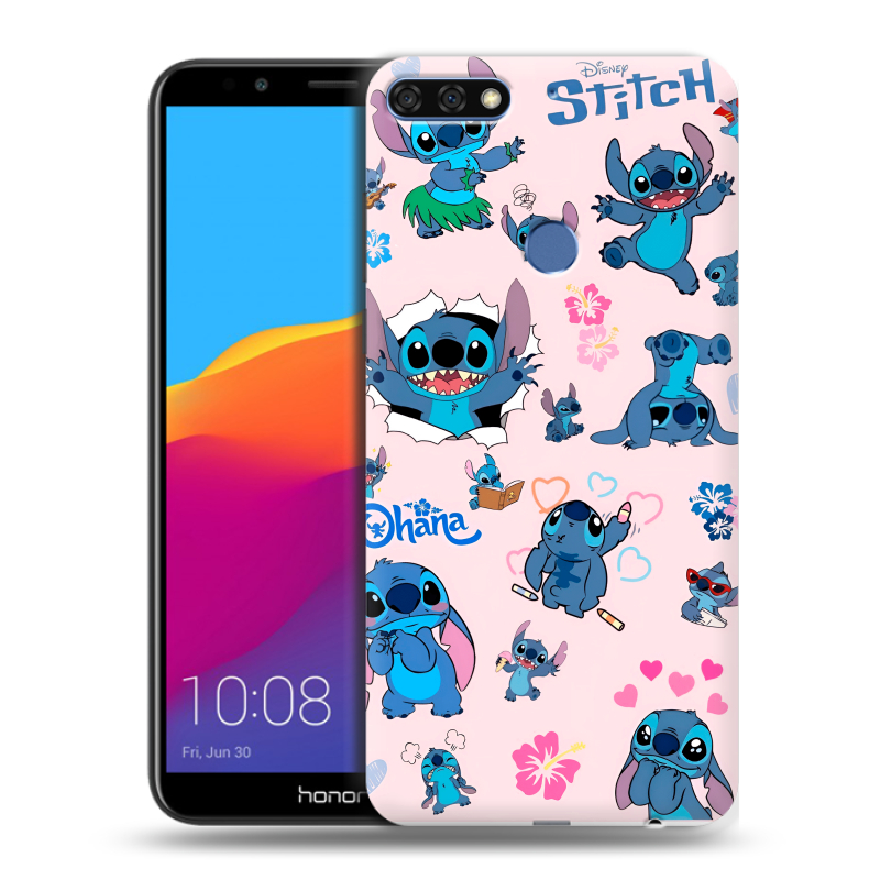 Пластиковый чехол на Huawei Honor 7C Pro с принтом Лило и Стич Пластиковый чехол на Huawei Honor 7C Pro с принтом Лило и Стич