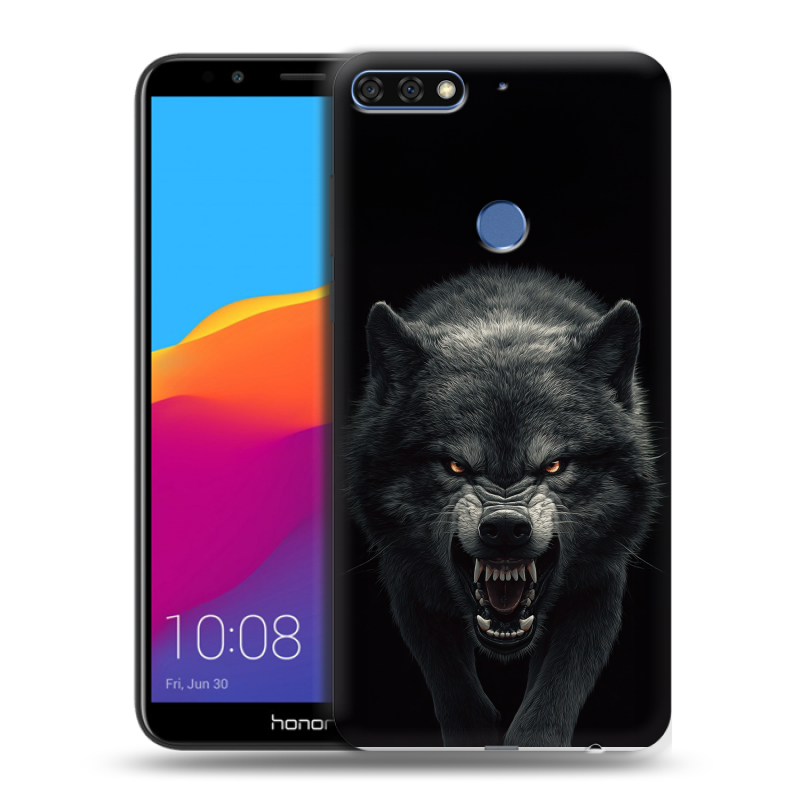 Пластиковый чехол на Huawei Honor 7C Pro с принтом Волк Пластиковый чехол на Huawei Honor 7C Pro с принтом Волк
