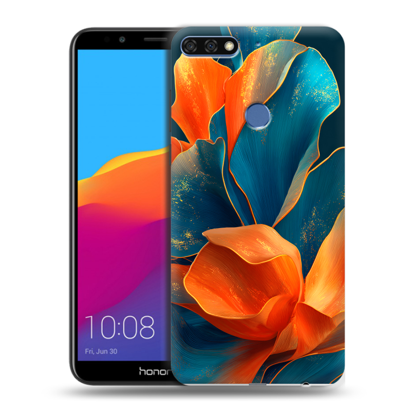 Пластиковый чехол на Huawei Honor 7C Pro с принтом Цветы Пластиковый чехол на Huawei Honor 7C Pro с принтом Цветы