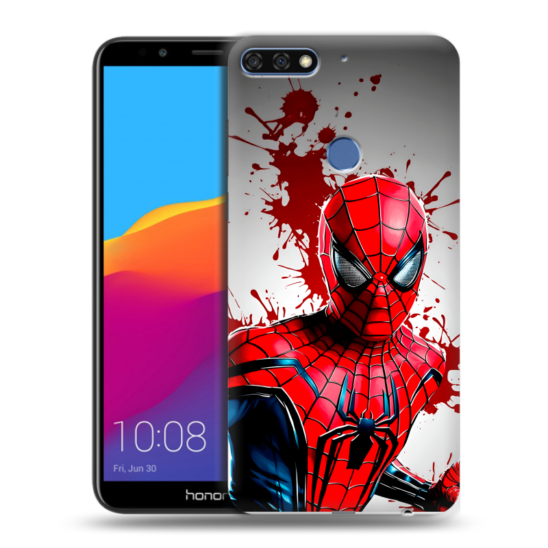 Пластиковый чехол на Huawei Honor 7C Pro с принтом Spiderman Человек паук Пластиковый чехол на Huawei Honor 7C Pro с принтом Spiderman Человек паук