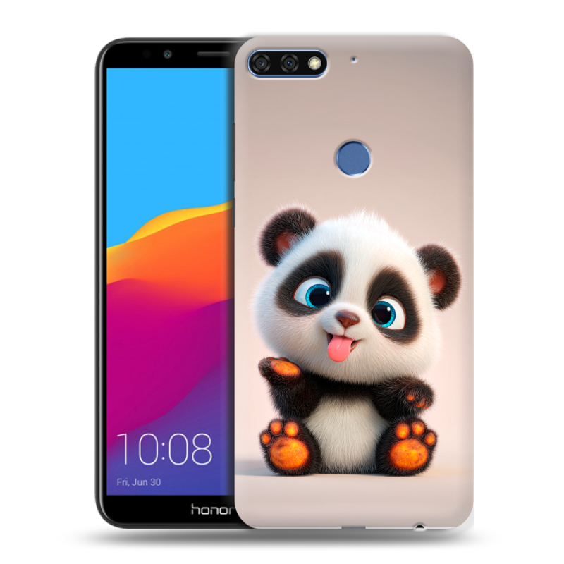 Пластиковый чехол на Huawei Honor 7C Pro с принтом милая панда Пластиковый чехол на Huawei Honor 7C Pro с принтом милая панда