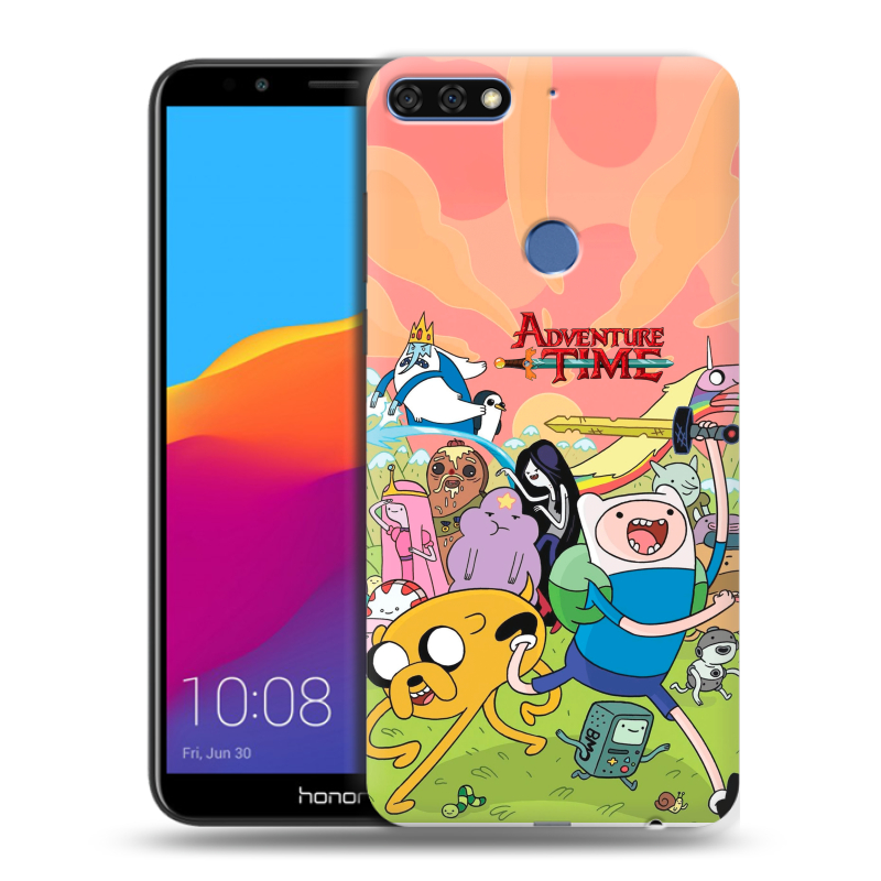 Пластиковый чехол на Huawei Honor 7C Pro с принтом Adventure time Время приключений Пластиковый чехол на Huawei Honor 7C Pro с принтом Adventure time Время приключений