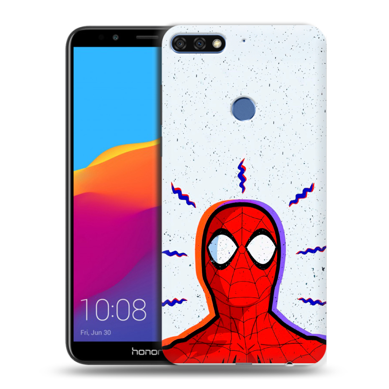 Пластиковый чехол на Huawei Honor 7C Pro с принтом Spiderman Человек паук Пластиковый чехол на Huawei Honor 7C Pro с принтом Spiderman Человек паук