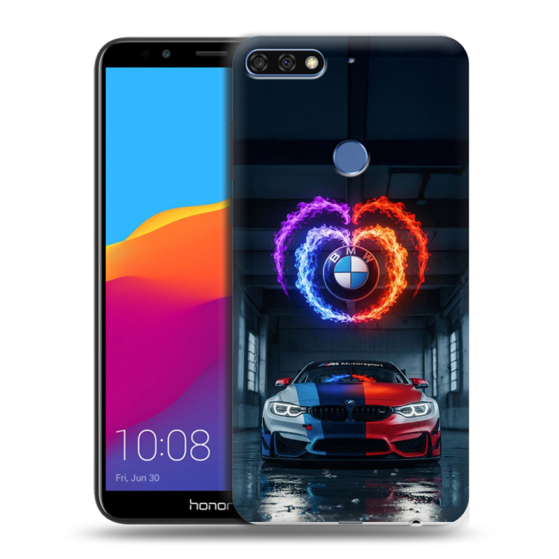 Пластиковый чехол на Huawei Honor 7C Pro с принтом BMW БМВ Пластиковый чехол на Huawei Honor 7C Pro с принтом BMW БМВ