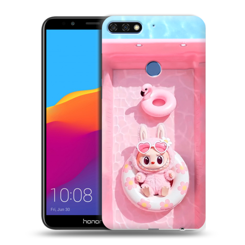 Пластиковый чехол на Huawei Honor 7C Pro с принтом Labubu Лабубу Пластиковый чехол на Huawei Honor 7C Pro с принтом Labubu Лабубу