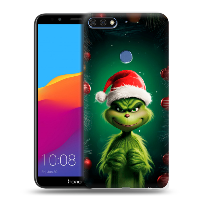 Пластиковый чехол на Huawei Honor 7C Pro с принтом Гринч Новый год Рождество Пластиковый чехол на Huawei Honor 7C Pro с принтом Гринч Новый год Рождество