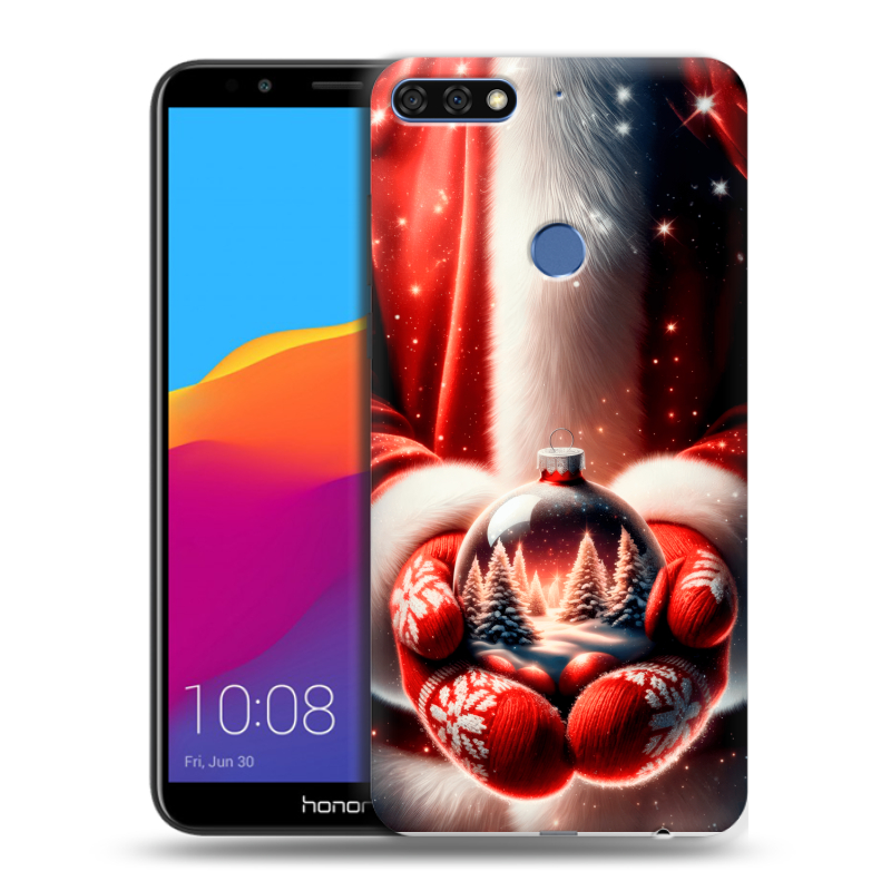 Пластиковый чехол на Huawei Honor 7C Pro с принтом Новый год Пластиковый чехол на Huawei Honor 7C Pro с принтом Новый год