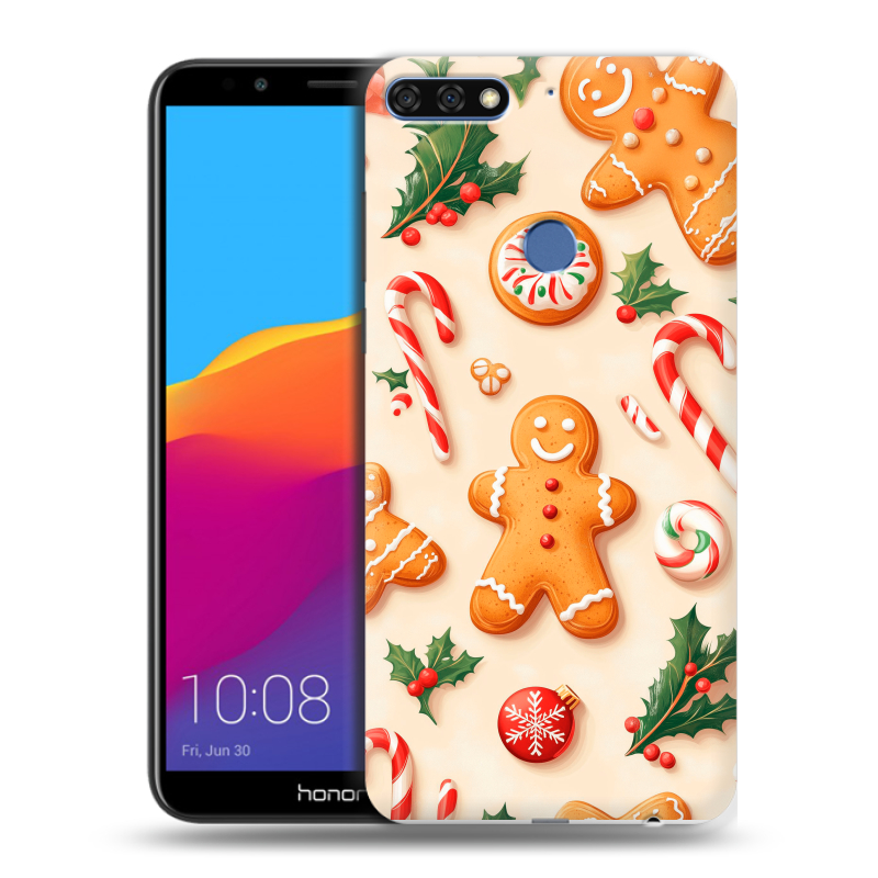 Пластиковый чехол на Huawei Honor 7C Pro с принтом Новый год Пластиковый чехол на Huawei Honor 7C Pro с принтом Новый год