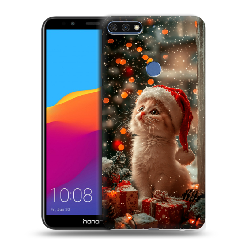Пластиковый чехол на Huawei Honor 7C Pro с принтом Новый год Пластиковый чехол на Huawei Honor 7C Pro с принтом Новый год