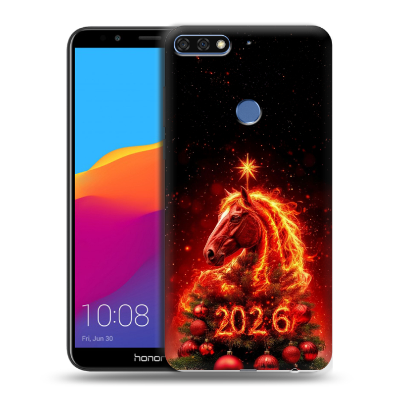 Пластиковый чехол на Huawei Honor 7C Pro с принтом Новый год Пластиковый чехол на Huawei Honor 7C Pro с принтом Новый год