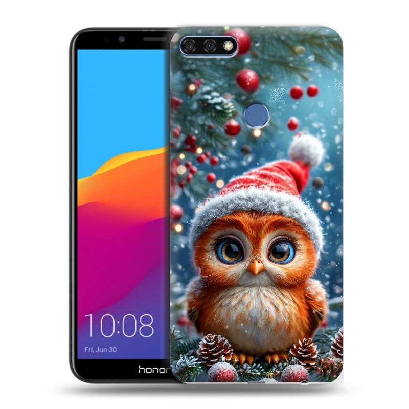 Пластиковый чехол на Huawei Honor 7C Pro с принтом Новый год Пластиковый чехол на Huawei Honor 7C Pro с принтом Новый год