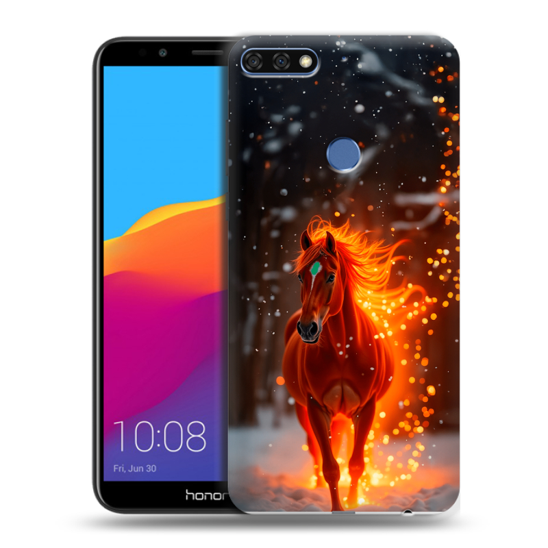Пластиковый чехол на Huawei Honor 7C Pro с принтом Новый год Пластиковый чехол на Huawei Honor 7C Pro с принтом Новый год
