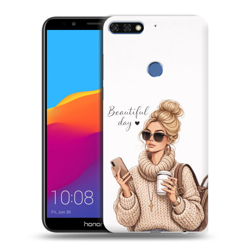 Пластиковый чехол на Huawei Honor 7C Pro с принтом женский Пластиковый чехол на Huawei Honor 7C Pro с принтом женский