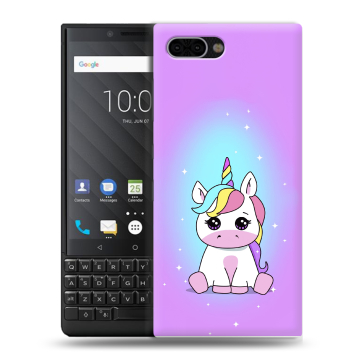 Пластиковый чехол на BlackBerry KEY2 с принтом Единорог Пластиковый чехол на BlackBerry KEY2 с принтом Единорог