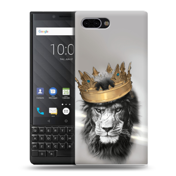 Пластиковый чехол на BlackBerry KEY2 с принтом Лев с короной Пластиковый чехол на BlackBerry KEY2 с принтом Лев с короной