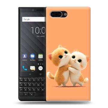 Пластиковый чехол на BlackBerry KEY2 с принтом Милые котики Пластиковый чехол на BlackBerry KEY2 с принтом Милые котики