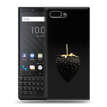 Пластиковый чехол на BlackBerry KEY2 с принтом Черная клубника Пластиковый чехол на BlackBerry KEY2 с принтом Черная клубника