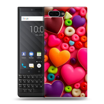Пластиковый чехол на BlackBerry KEY2 с принтом Сердечки Пластиковый чехол на BlackBerry KEY2 с принтом Сердечки