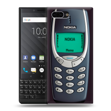 Пластиковый чехол на BlackBerry KEY2 с принтом Старый телефон Пластиковый чехол на BlackBerry KEY2 с принтом Старый телефон