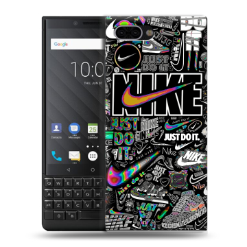 Пластиковый чехол на BlackBerry KEY2 с принтом Найк Пластиковый чехол на BlackBerry KEY2 с принтом Найк