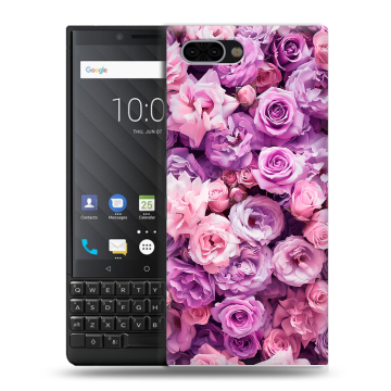 Пластиковый чехол на BlackBerry KEY2 с принтом лавандовые розы