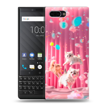 Пластиковый чехол на BlackBerry KEY2 с принтом милые котики