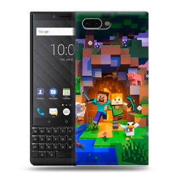 Пластиковый чехол на BlackBerry KEY2 с принтом Майнкрафт Minecraft Пластиковый чехол на BlackBerry KEY2 с принтом Майнкрафт Minecraft