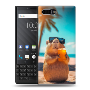 Пластиковый чехол на BlackBerry KEY2 с принтом Капибара Пластиковый чехол на BlackBerry KEY2 с принтом Капибара
