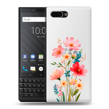 Пластиковый чехол на BlackBerry KEY2 с принтом Цветы Пластиковый чехол на BlackBerry KEY2 с принтом Цветы